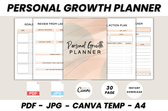 Download Personal Growth Planner Canva Template - Personal growth Collection