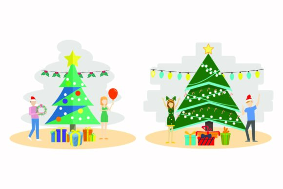Download Christmas Happy Celebration Vector Set - Premium Resources