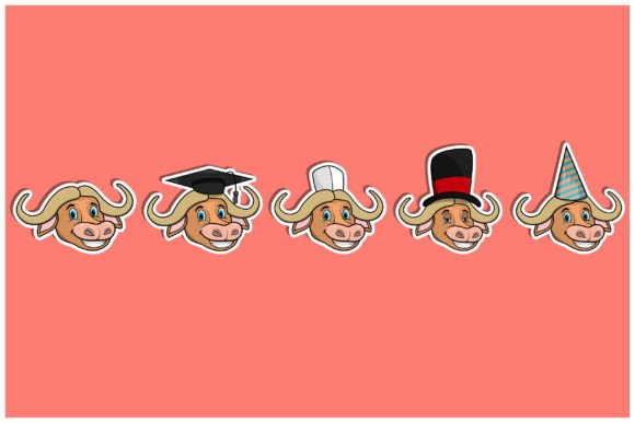Download Head Buffalo Animal Sticker Set - Animal sticker Collection