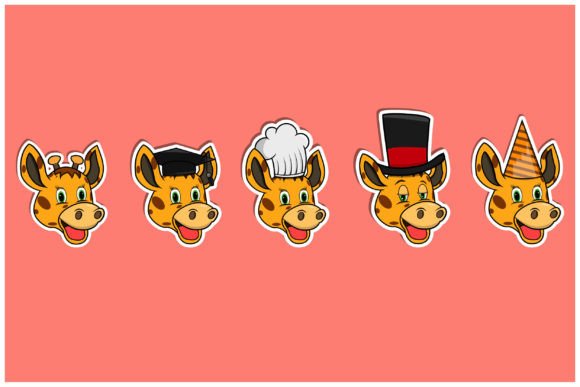 Download Head Giraffe Animal Sticker Set - Animal sticker Collection
