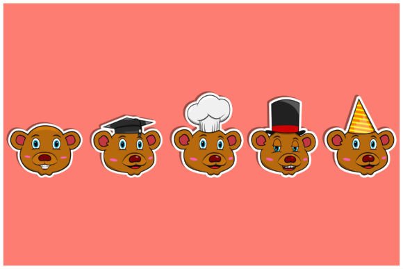 Download Head Bear Animal Sticker Set - Animal sticker Collection
