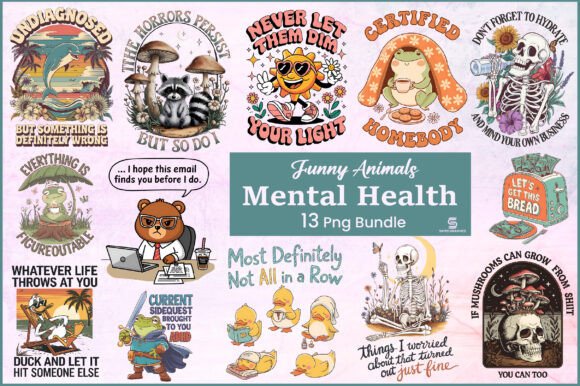 Download Funny Animals &amp; Mental Health Png Bundle - Mental health png Collection
